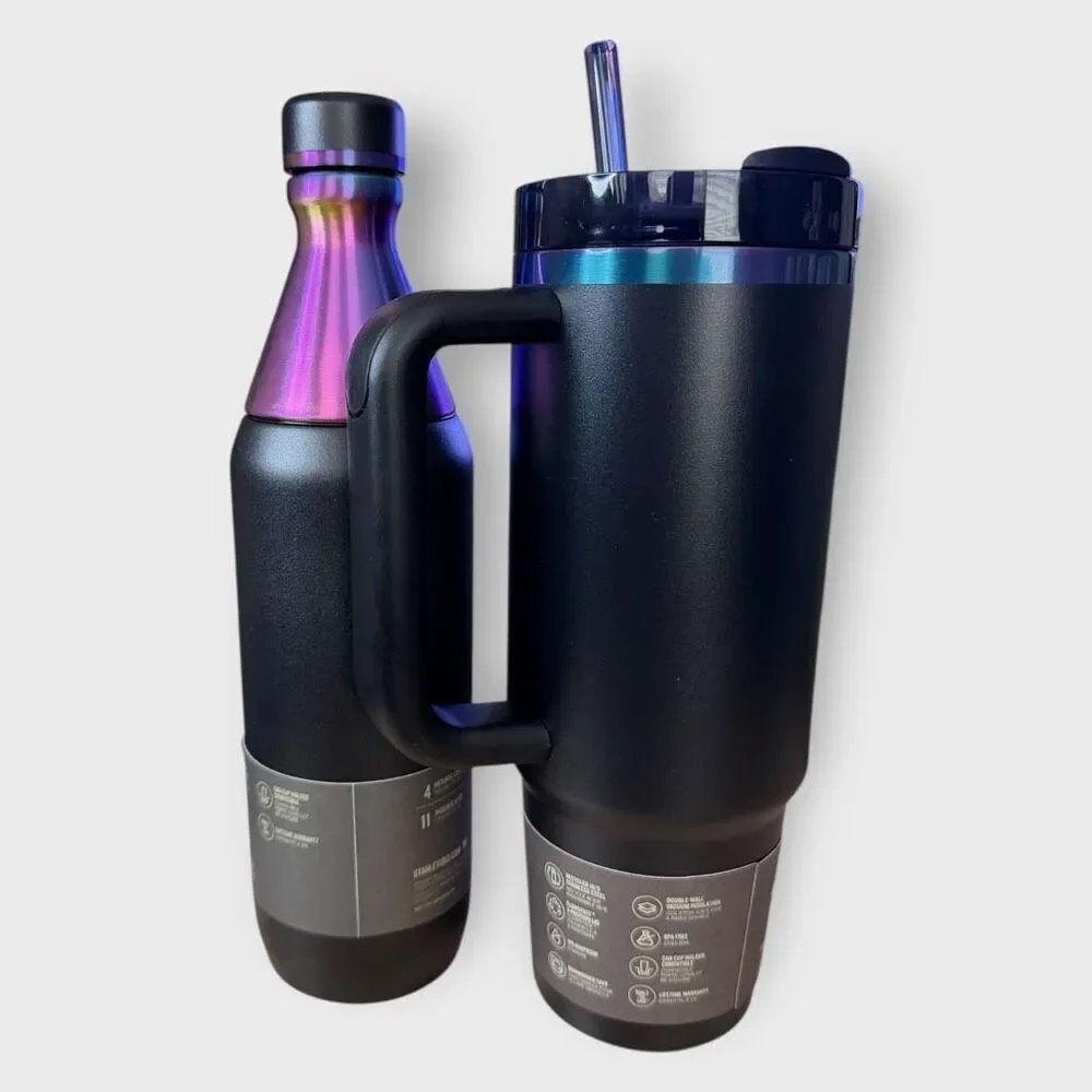 Stanley Black Chroma 20 oz All Day Slim Bottle /30 oz Quencher H2O Tumbler (c) - Picture 5 of 9